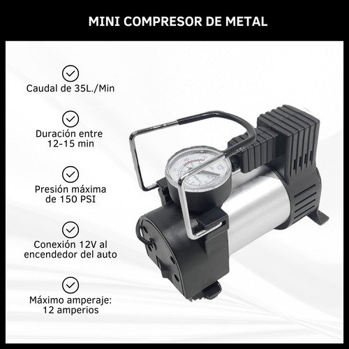 Compresor De Aire Mini Portátil 12V 140PSI