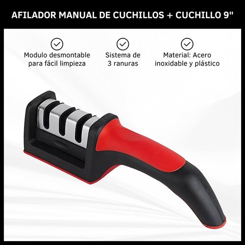 Afilador Manual de Cuchillos de Acero Inoxidable