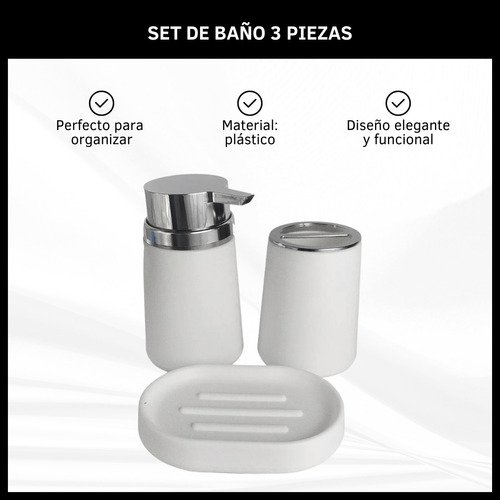 Set De Baño: Dispenser y Vaso Porta Cepillo
