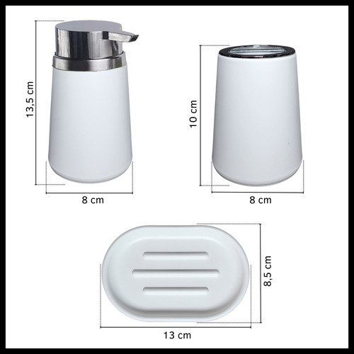 Set De Baño: Dispenser y Vaso Porta Cepillo