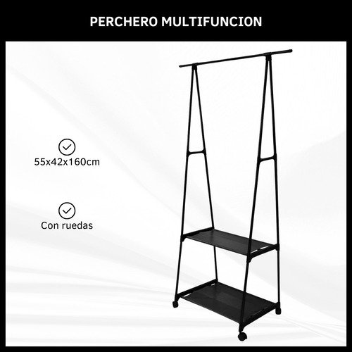 Perchero Organizador Estantes Multifuncional Con Ruedas