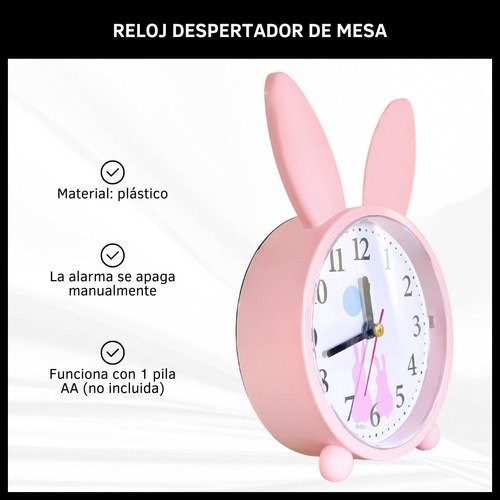 Reloj Despertador De Mesa Infantil