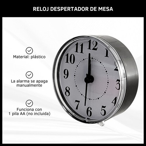 Reloj Despertador De Mesa Analógico