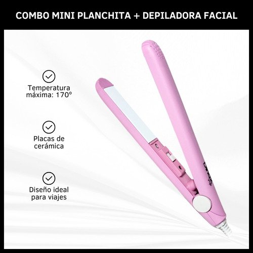 Depiladora Vello Facial 2 En 1 + Mini Planchita De Pelo